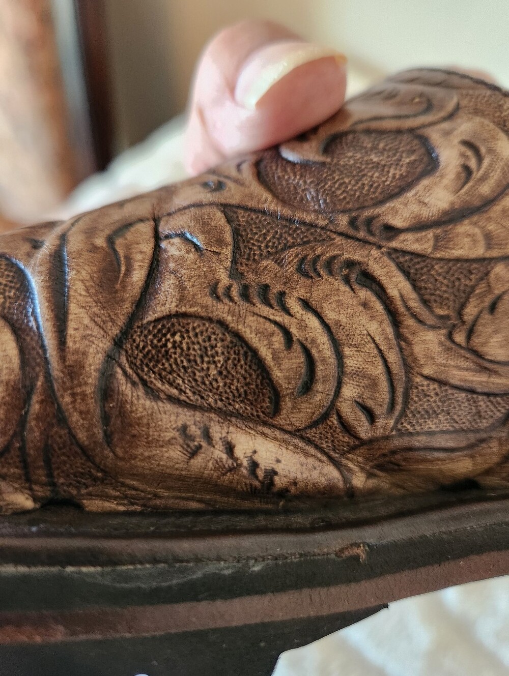 Cole Haan Brown Leather Embossed Sandals/Slides Women's Size 8 - Picture 13 of 16